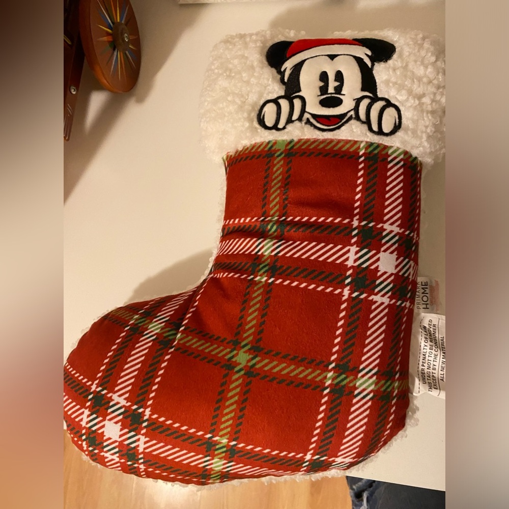 Mickey Mouse Christmas Stocking Pillow New